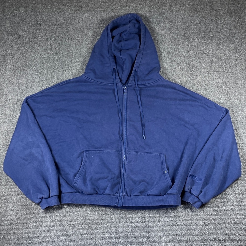 Popflex Zip Cloud Sapphire Hoodie Size L/XL Oversized Athleisure Loungewear